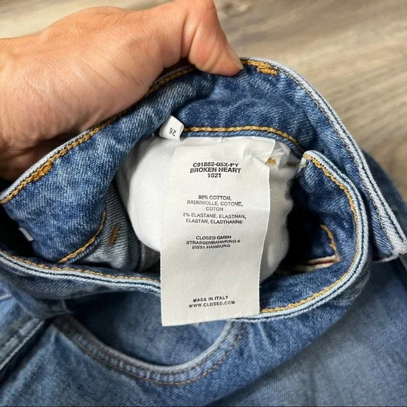 CLOSED Broken Heart High Rise Skinny Jeans Medium Wash sz 26 - Picture 7 of 8